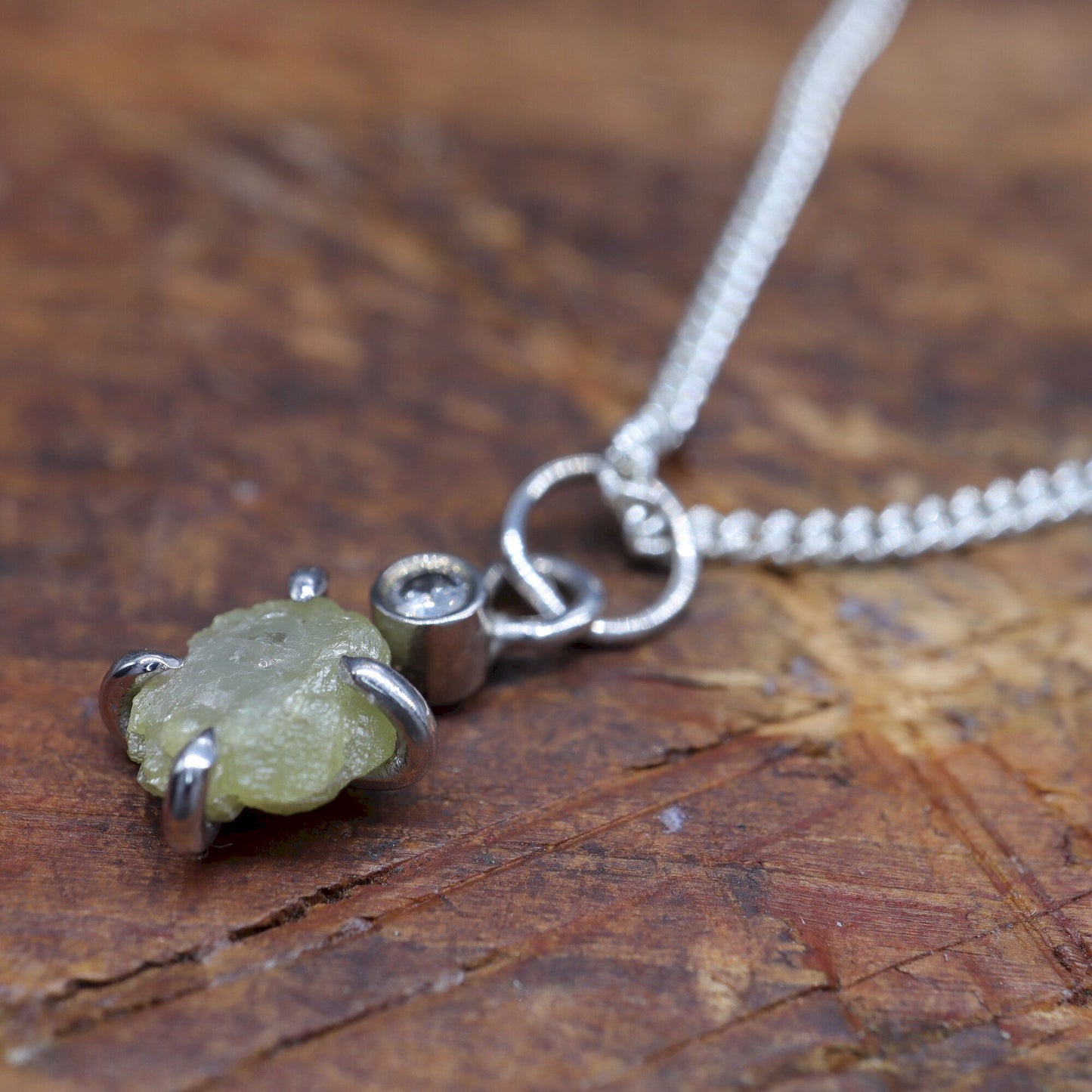 Uncut natural 1ct raw yellow diamond handmade pendant with top diamond