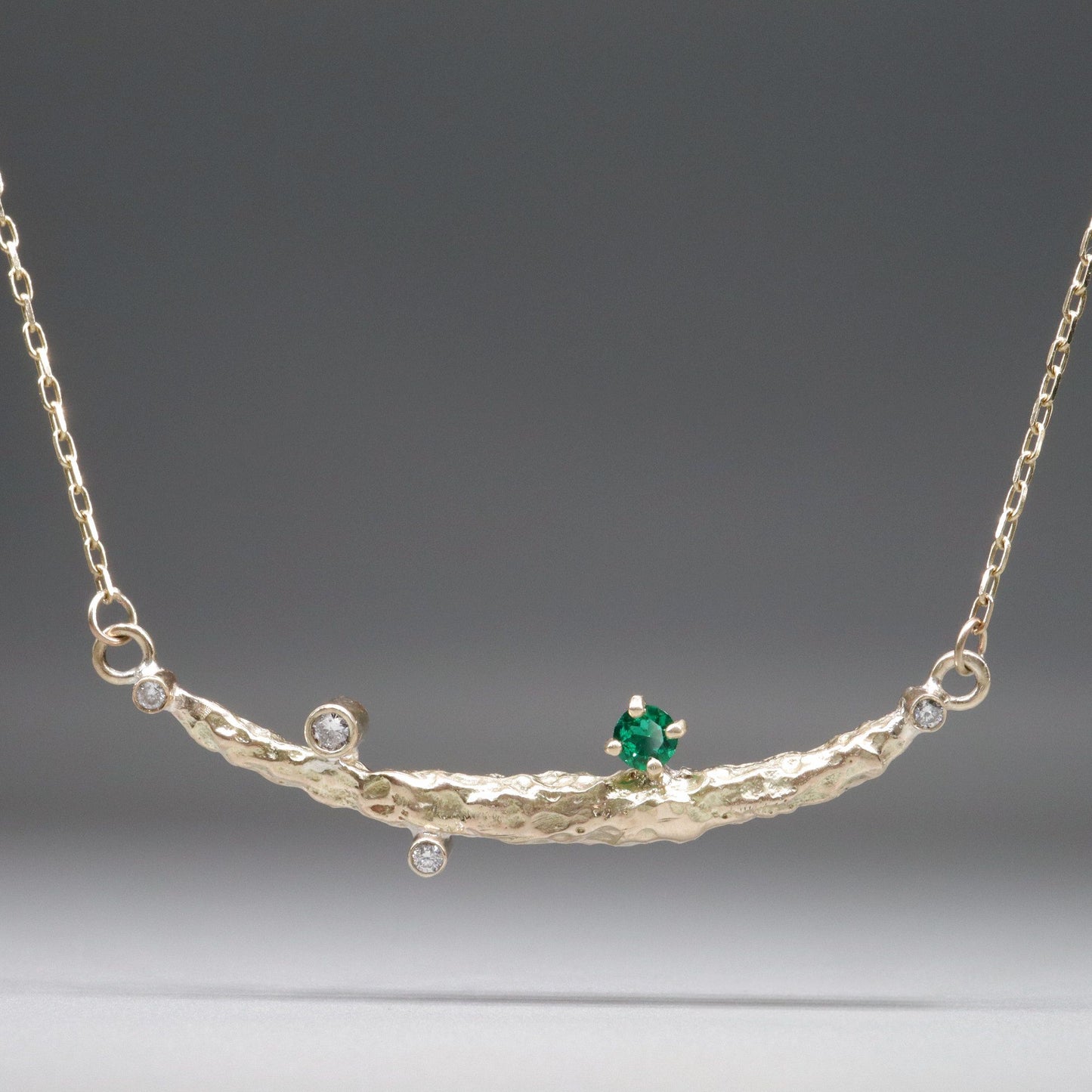 Emerald & diamond pendant - Fells and Lakes design