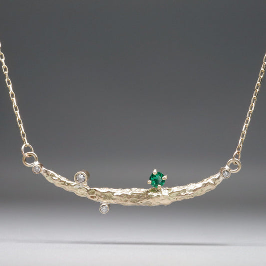 Emerald & diamond pendant - Fells and Lakes design