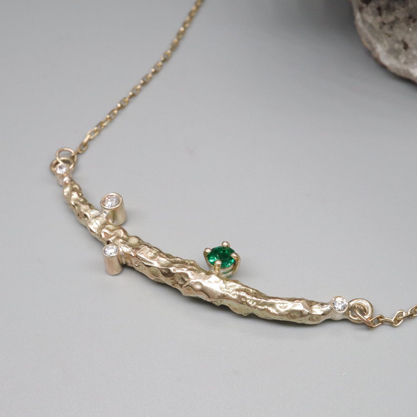 Emerald & diamond pendant - Fells and Lakes design