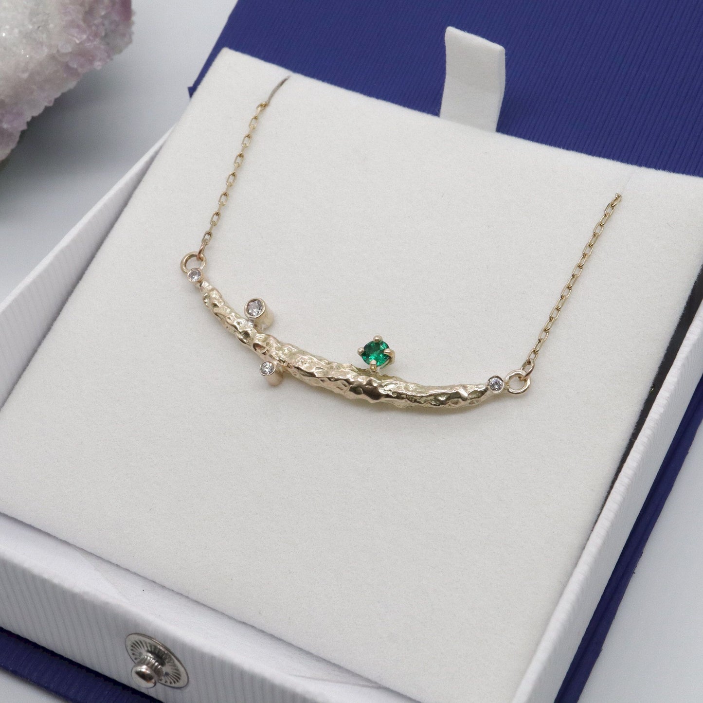 Emerald & diamond pendant - Fells and Lakes limited edition range