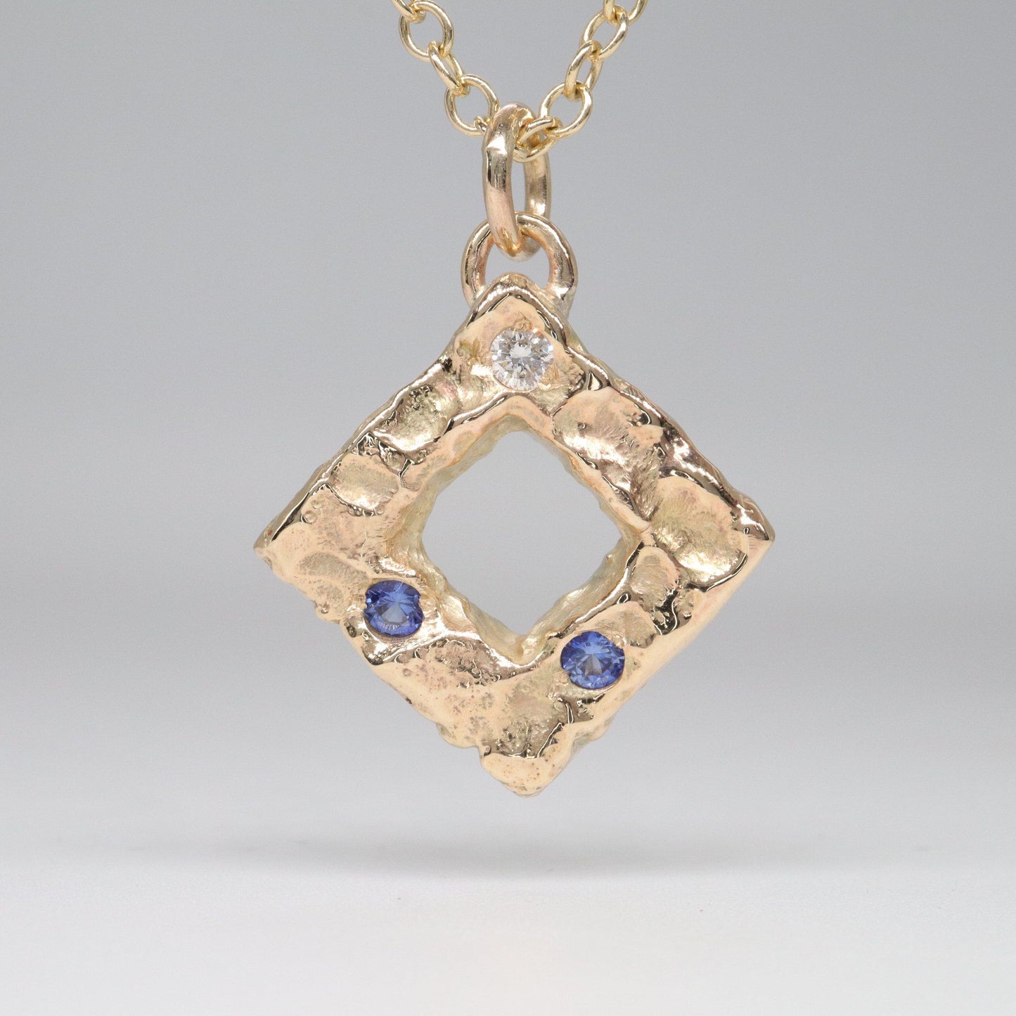 Sapphire & diamond pendant - Fells and Lakes design