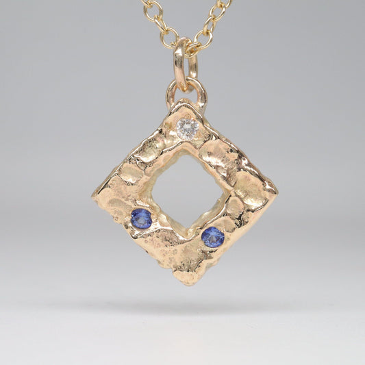 Sapphire & diamond pendant - Fells and Lakes design