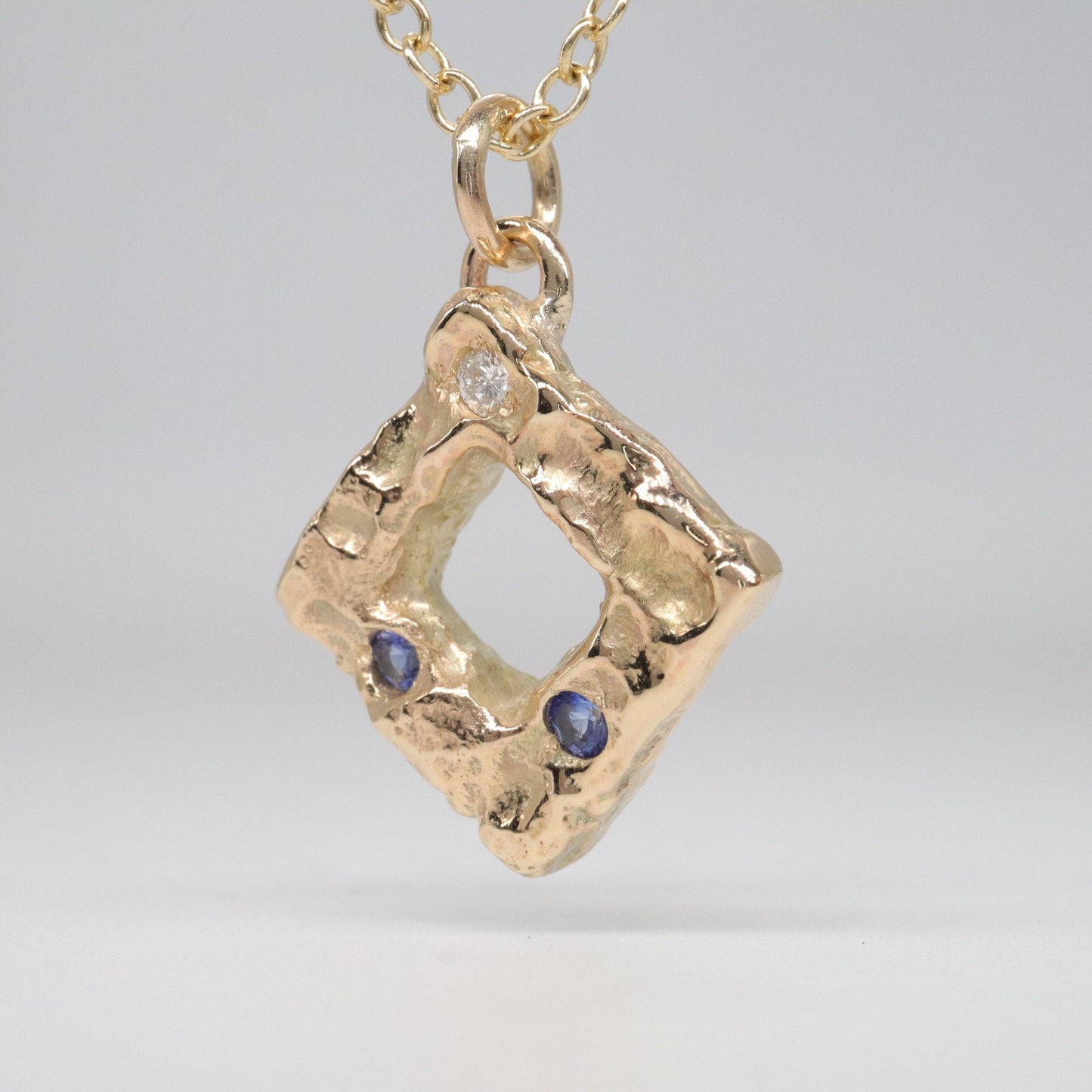 Sapphire & diamond pendant - Fells and Lakes design