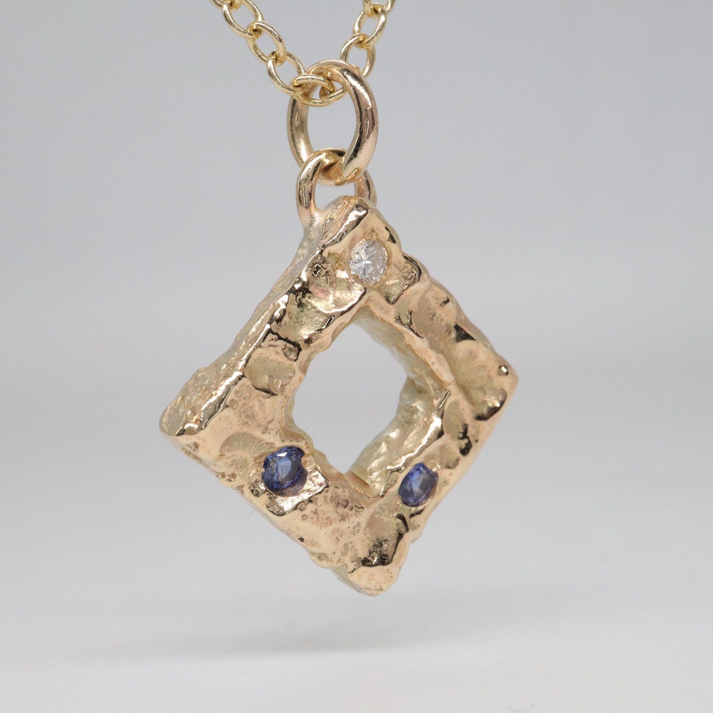Sapphire & diamond pendant - Fells and Lakes design