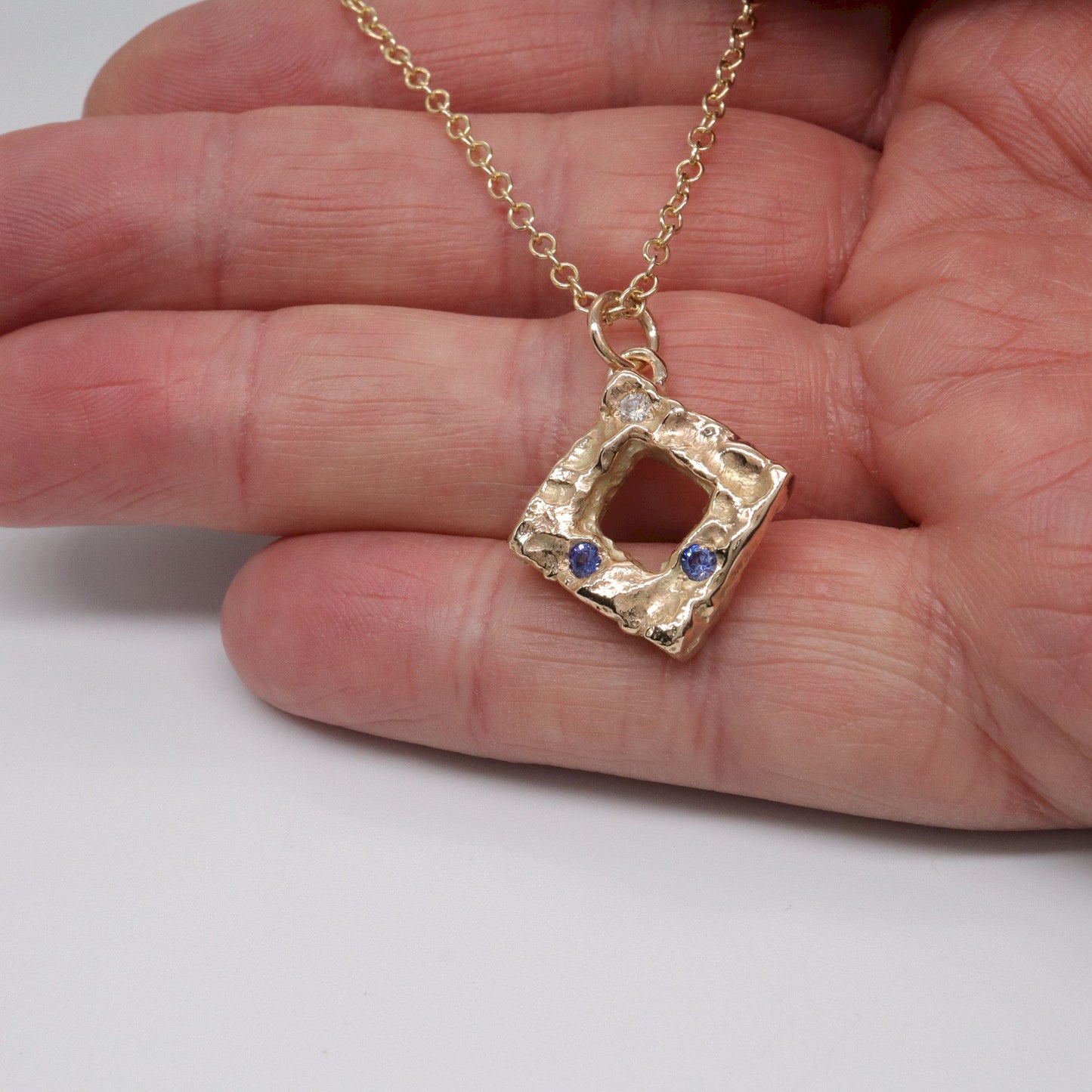 Sapphire & diamond pendant - Fells and Lakes design