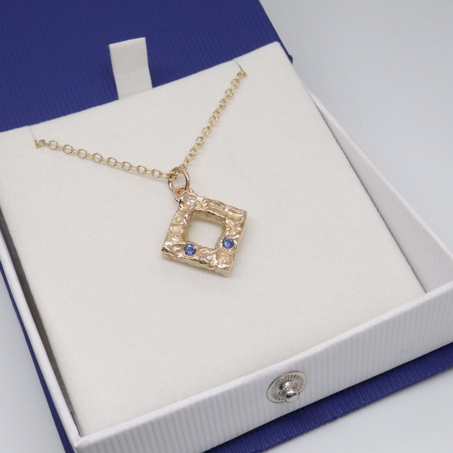 Sapphire & diamond pendant - Fells and Lakes design