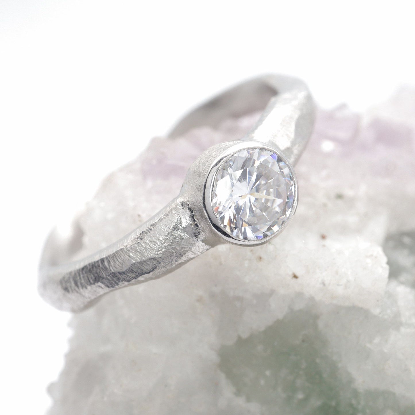 Beach Sand half carat diamond 18ct white gold design ring.