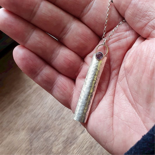 Fells and Crags Amethyst gold, silver pendant design