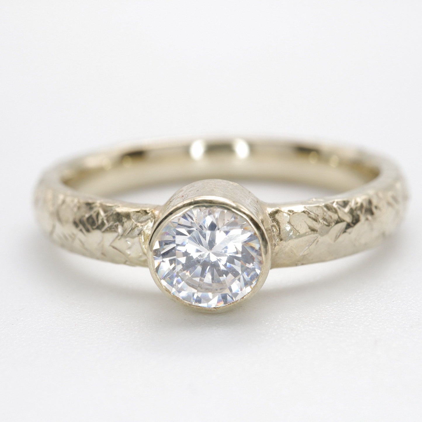 Solitaire diamond half carat 18ct yellow gold Fire design ring