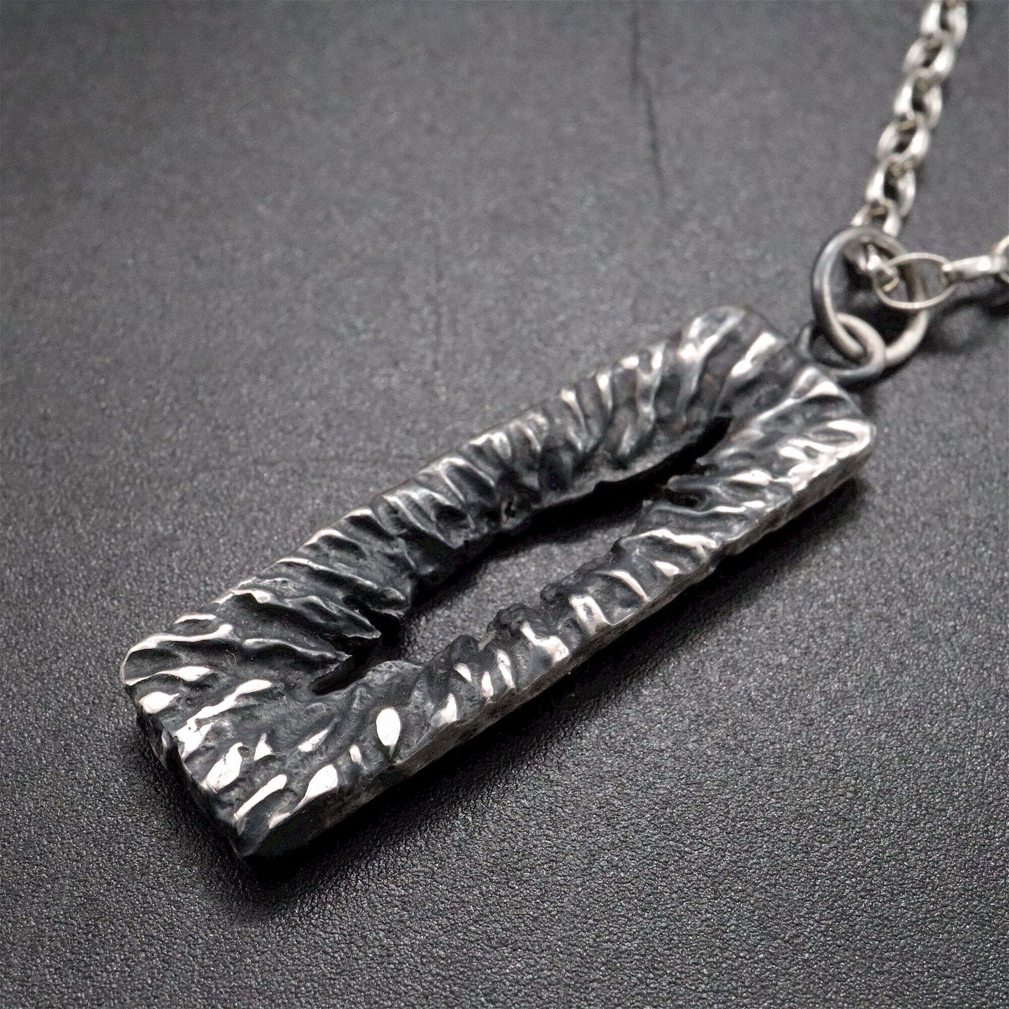 Silver mens pendant - The Crack, Lakeland Rock design, original mens jewellery