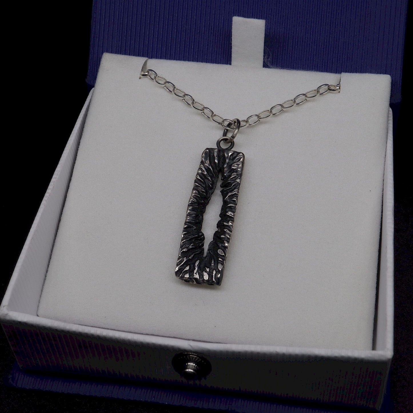 Silver mens pendant - The Crack, Lakeland Rock design, original mens jewellery