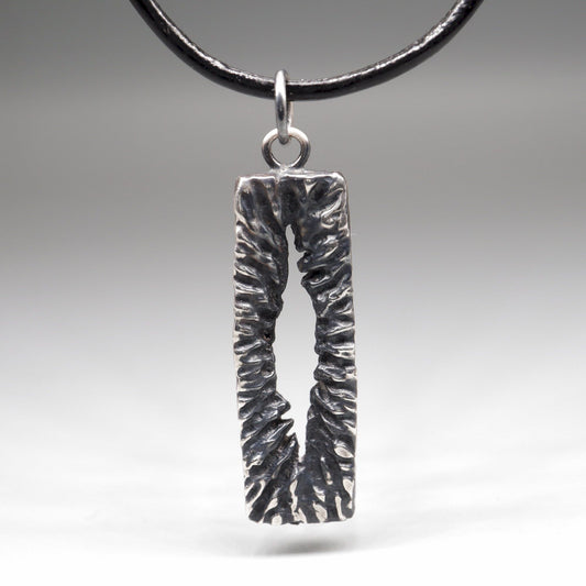Silver mens pendant - The Crack, Lakeland Rock design, original mens jewellery