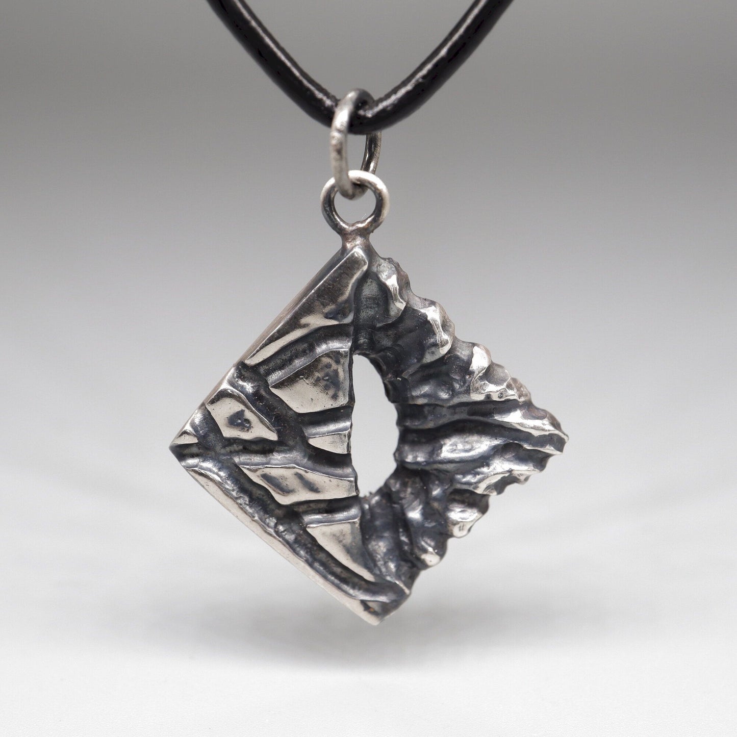 Silver mens pendant - No Return, Lakeland Rock design, original mens jewellery