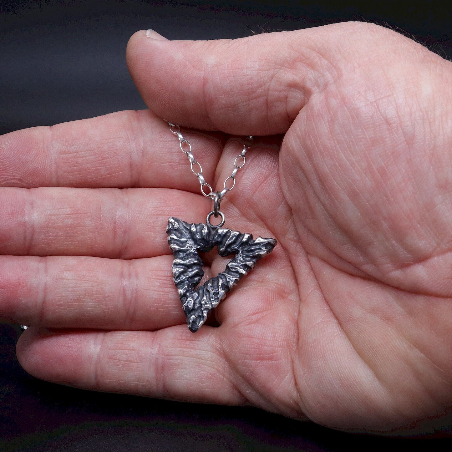 Silver mens pendant - Abyss, Lakeland Rock design, original mens jewellery