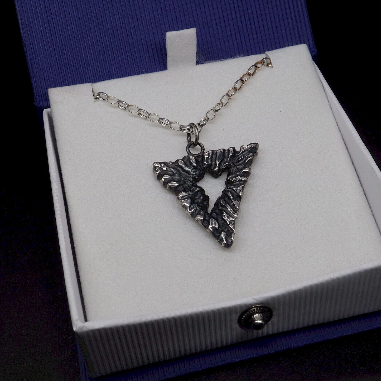 Silver mens pendant - Abyss, Lakeland Rock design, original mens jewellery