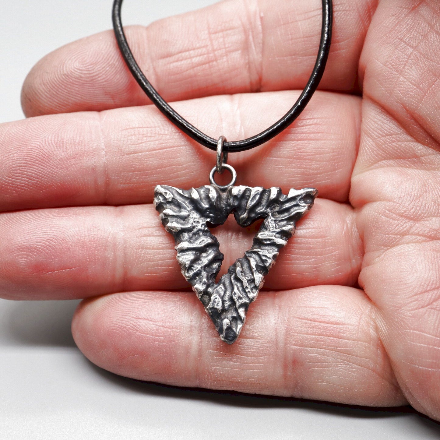 Silver mens pendant - Abyss, Lakeland Rock design, original mens jewellery