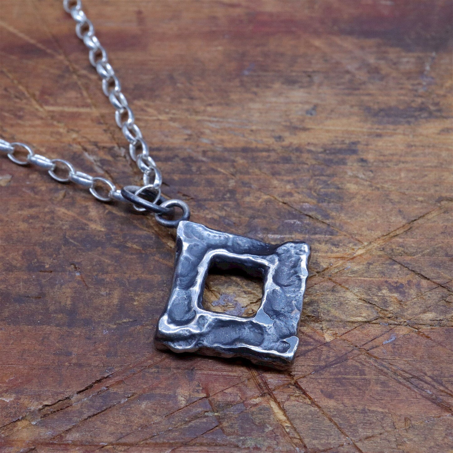 Silver mens pendant - The Entrance, Lakeland Rock design, original mens jewellery