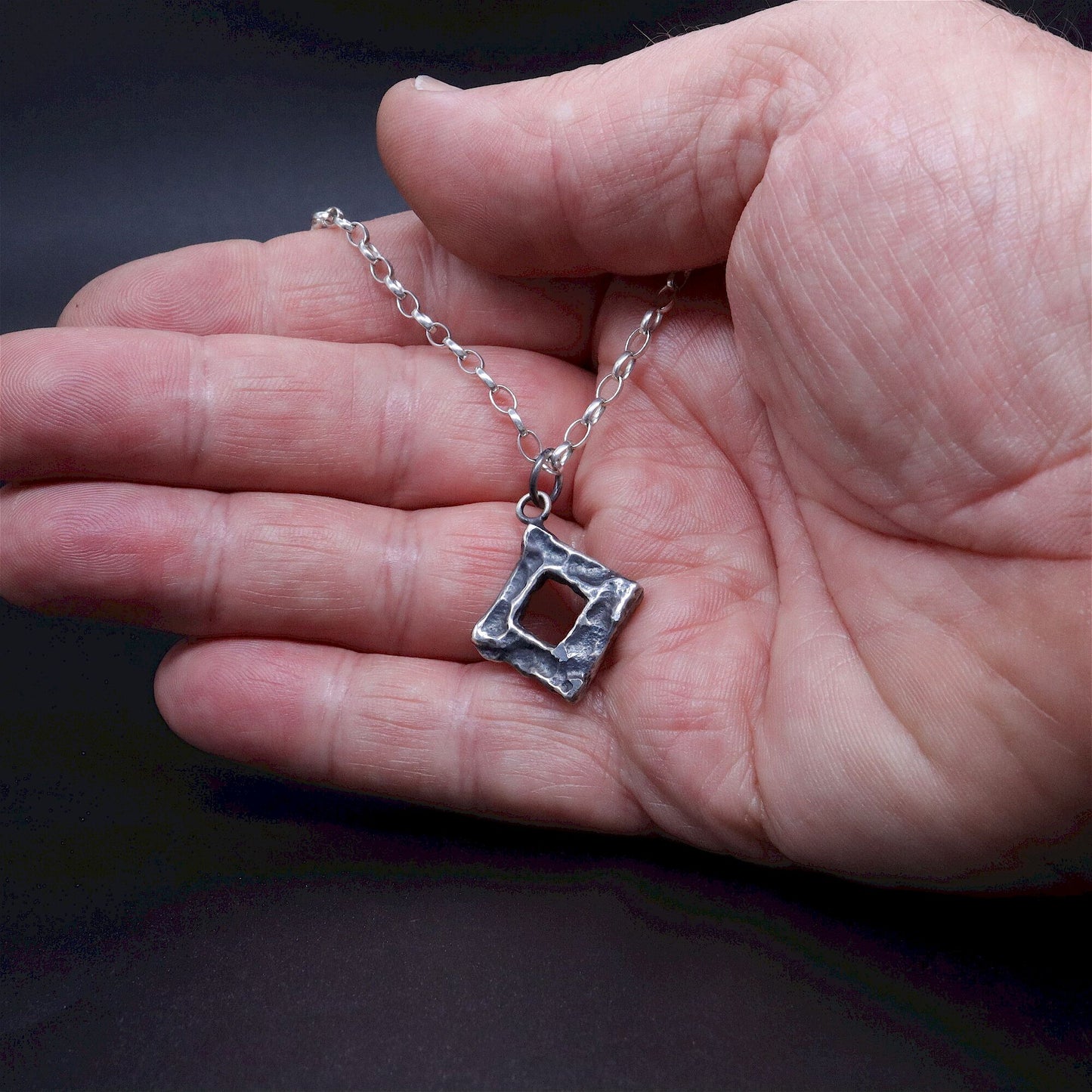 Silver mens pendant - The Entrance, Lakeland Rock design, original mens jewellery