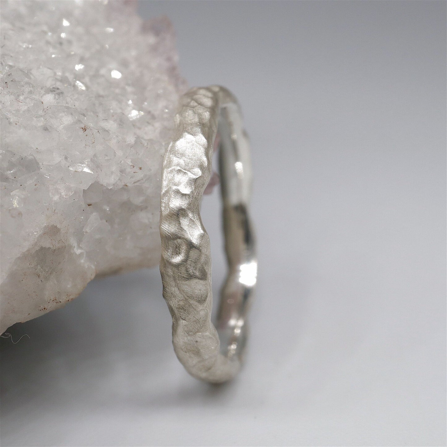 Silver narrow wedding ring - Lakeside design.