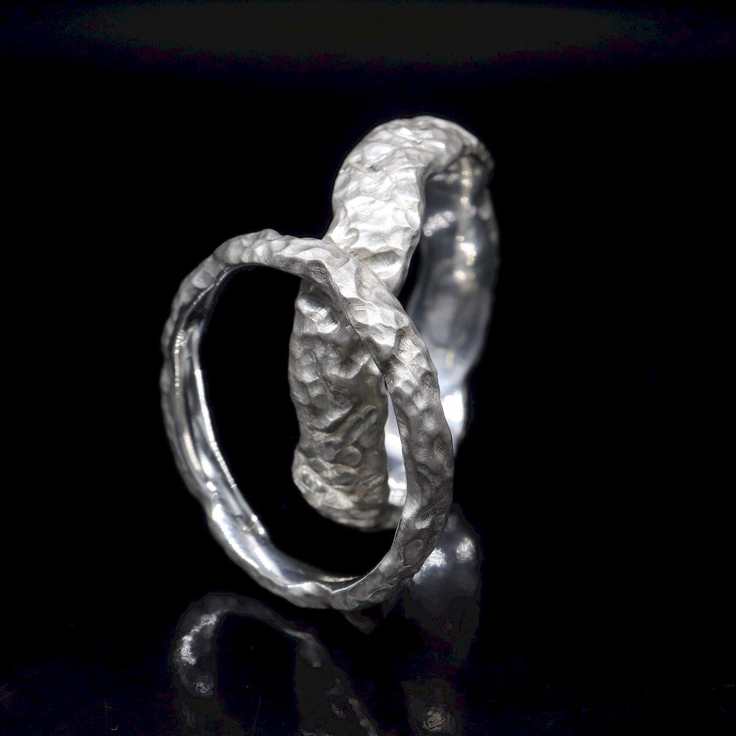 Lakeside silver matching wedding ring set - original men`s and women`s design - 3mm and 6mm.