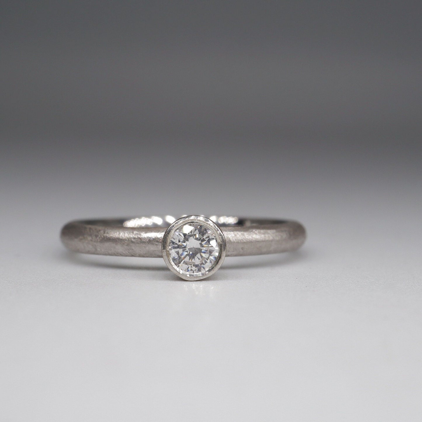 Solitaire larger diamond ring, Mountain Raindrop design