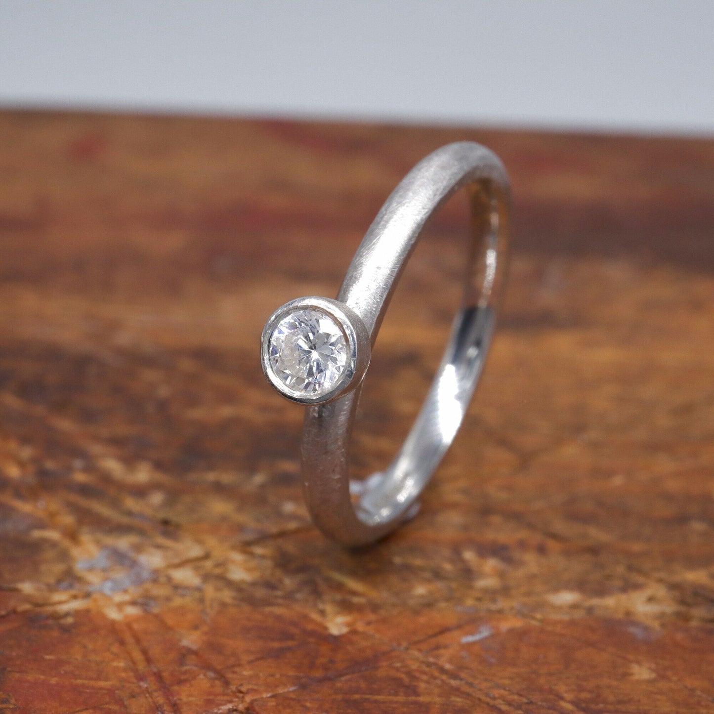 Solitaire larger diamond ring, Mountain Raindrop design