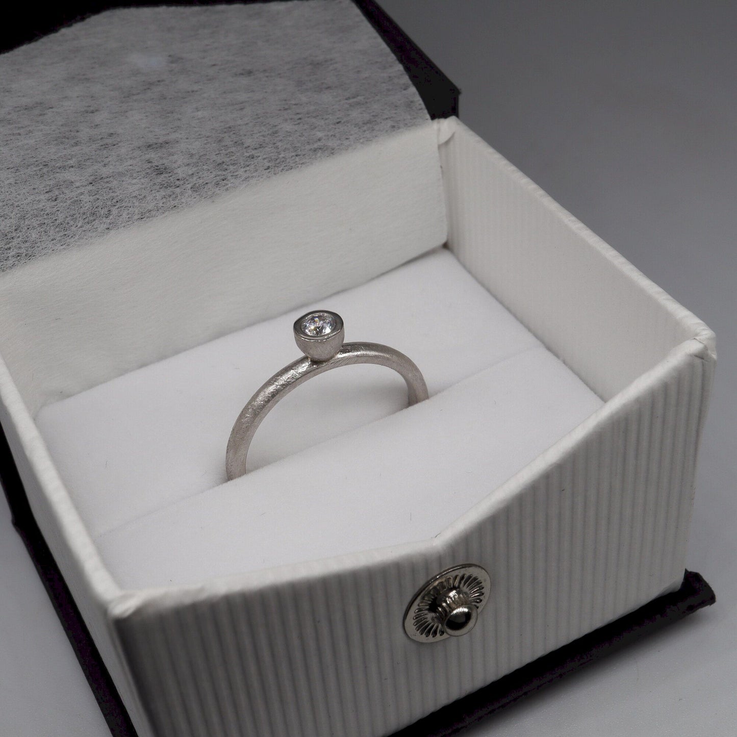 Solitaire larger diamond ring, Mountain Raindrop design