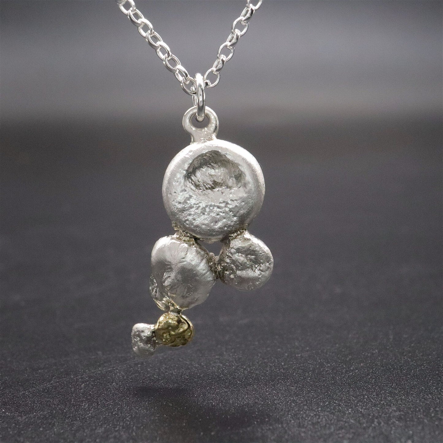 Gold and silver pendant - Stepping Stones handmade original jewellery design. Ref IK02