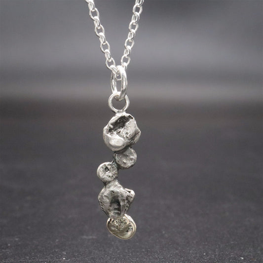 Gold and silver pendant - Stepping Stones handmade original jewellery design. Ref JF01