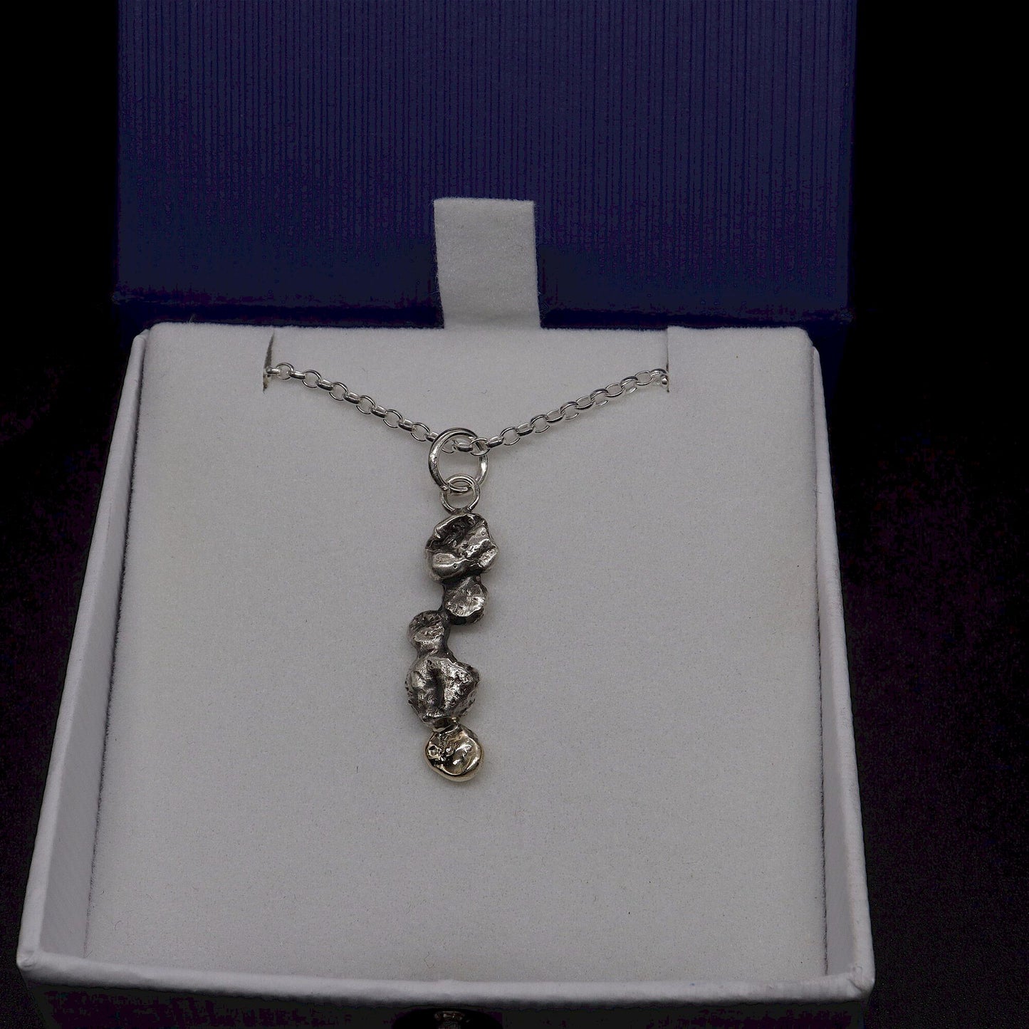 Gold and silver pendant - Stepping Stones handmade original jewellery design. Ref JF01