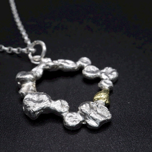 18ct gold and silver pendant - Stepping Stones handmade original jewellery design. Ref JF03