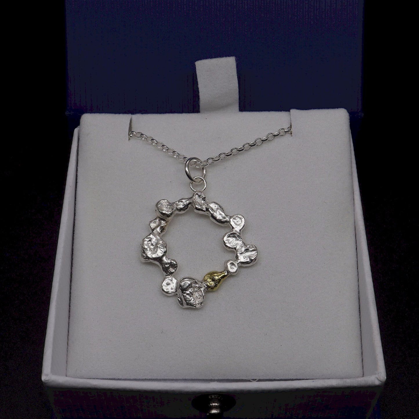 18ct gold and silver pendant - Stepping Stones handmade original jewellery design. Ref JF03