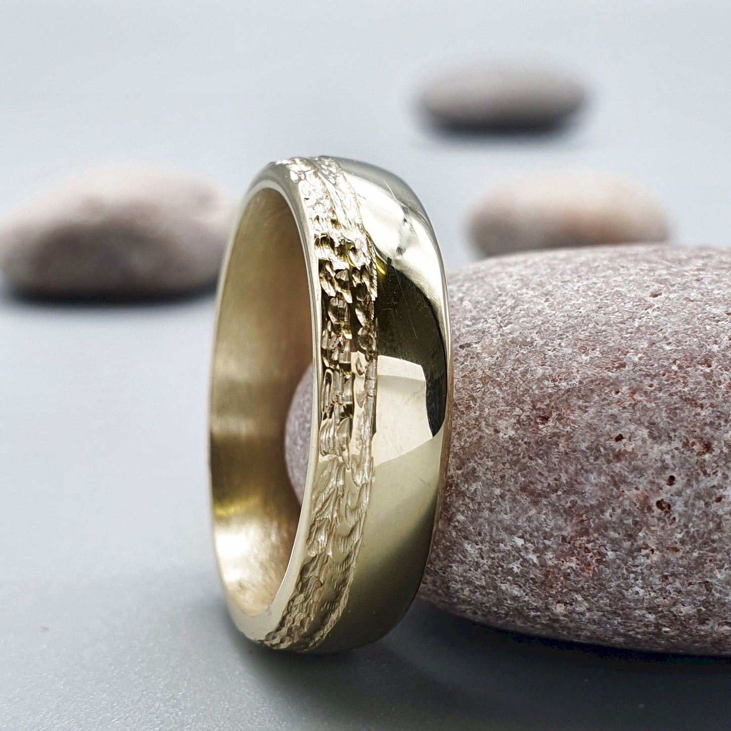 Ullswater gold matching wedding ring set
