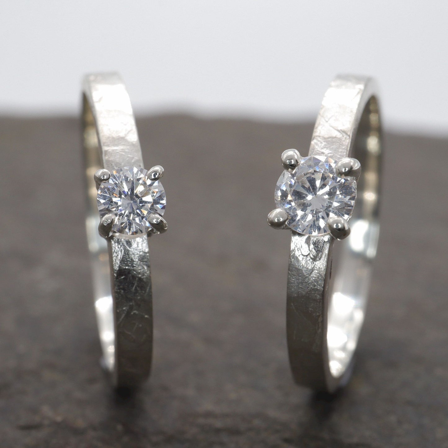 Diamond solitaire white gold ring, Windermere design