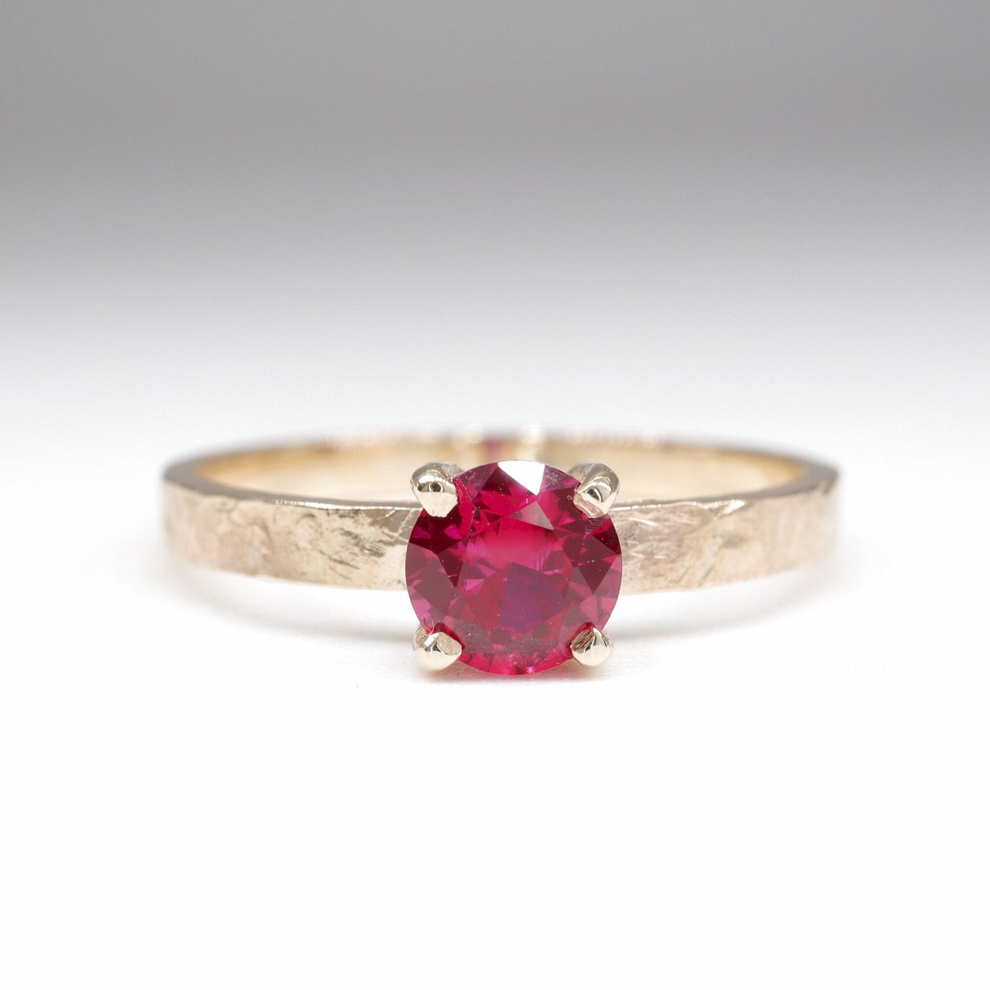 Ruby solitaire gold ring, Windermere design