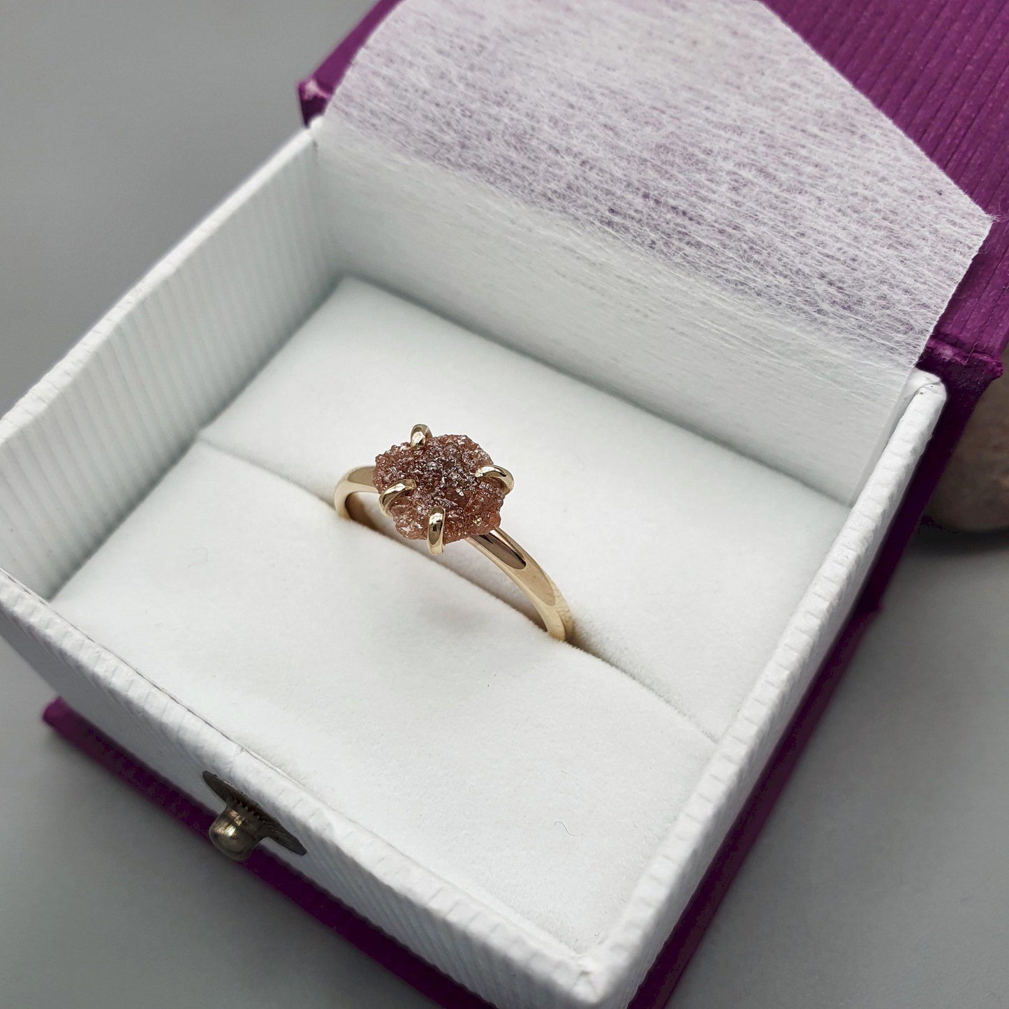 Red diamond solitaire handmade ring Diamond Engagement Rings CumbrianDesigns