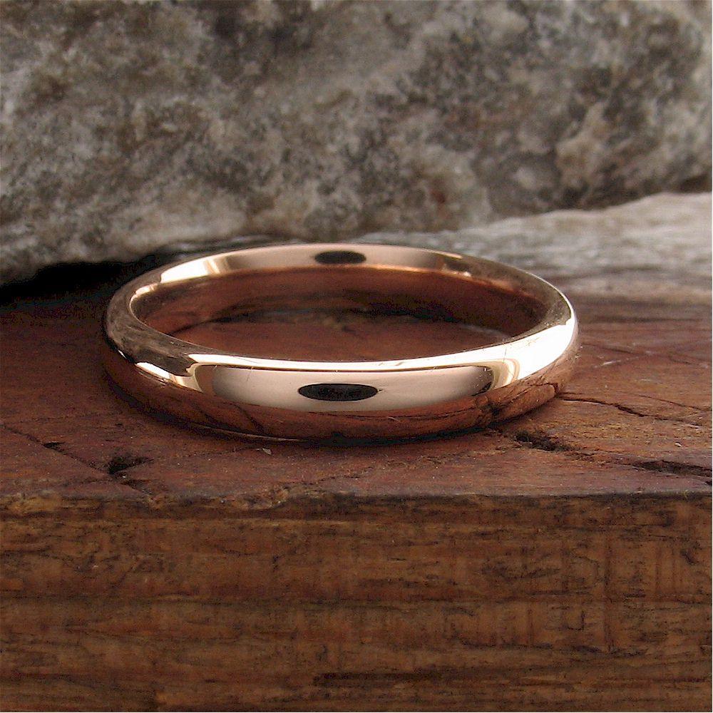 Rose gold court thin wedding ring. - Cumbrian Designs
