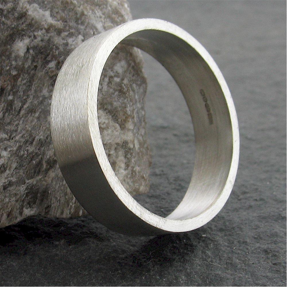 Silver flat broad wedding ring. - Cumbrian Designs