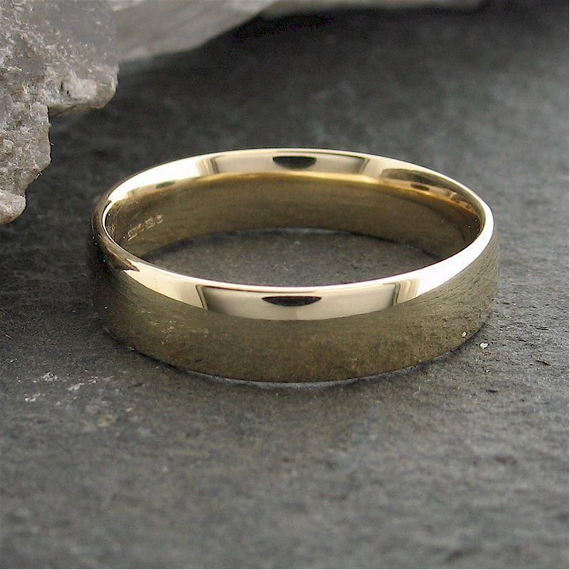 Gold court broad wedding ring. - Cumbrian Designs