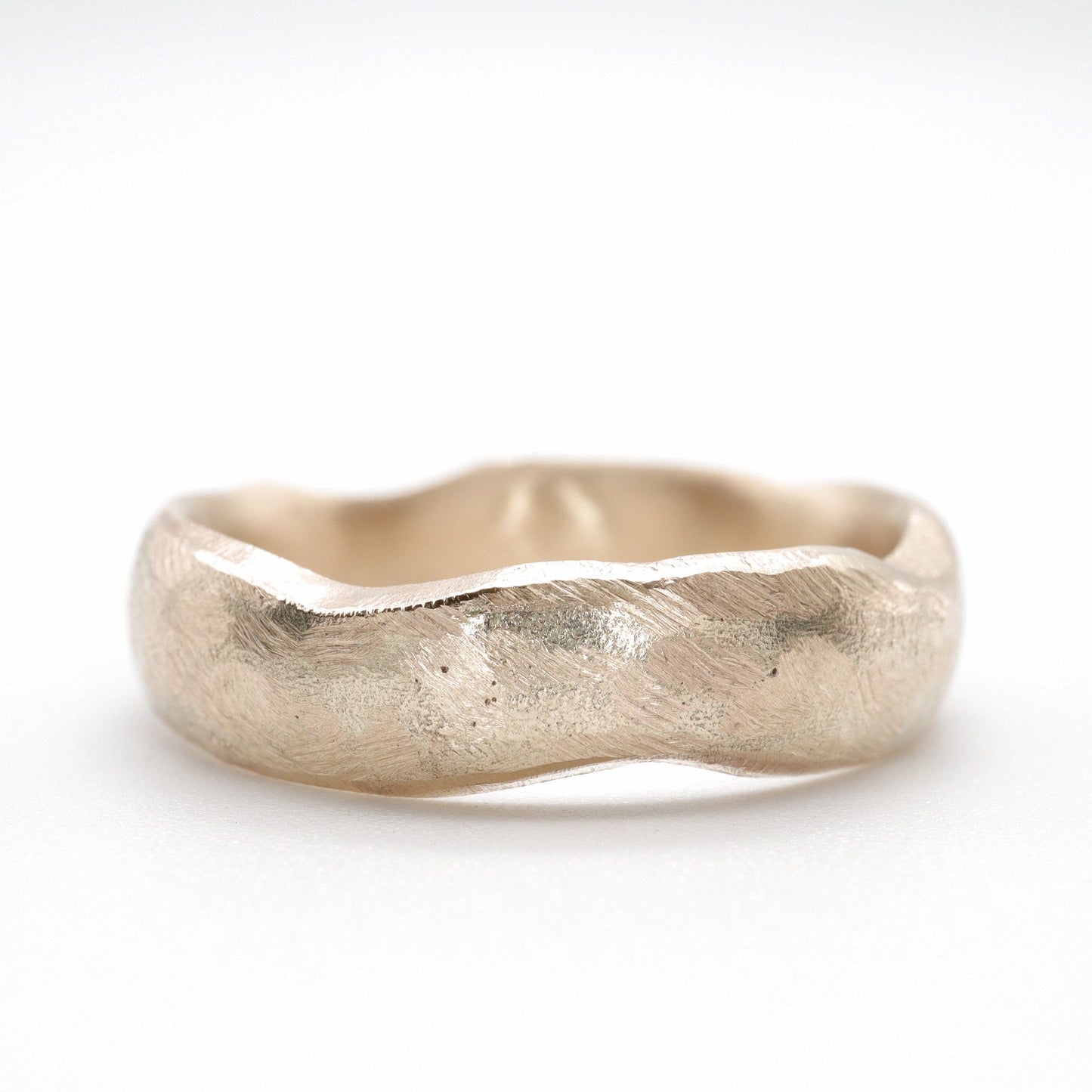 Wedding ring, broad 18ct yellow gold Beach Sand design