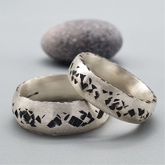 Rustic wedding ring, Fell Path design Designer Wedding Rings CumbrianDesigns