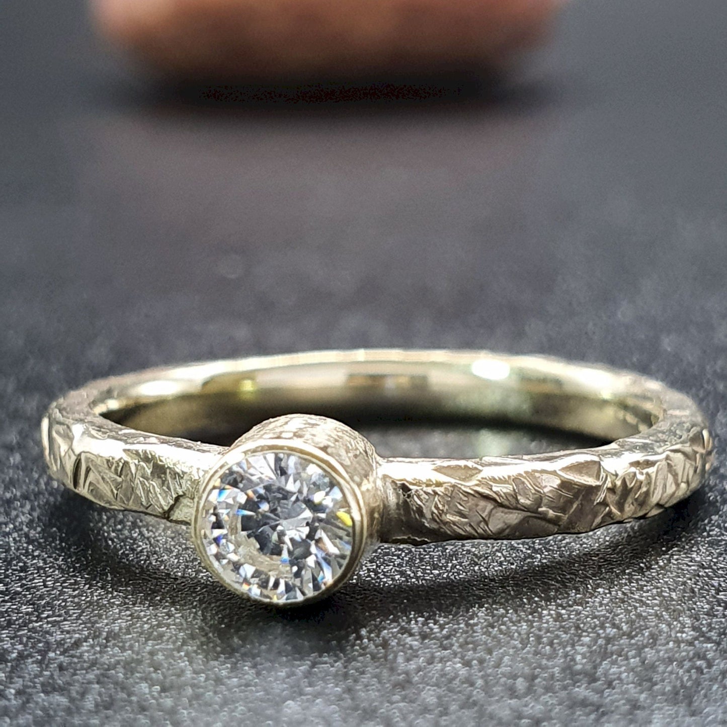 Solitaire diamond engagement ring, yellow gold. Medium Fire design Diamond & Gem Rings Diamond Ring