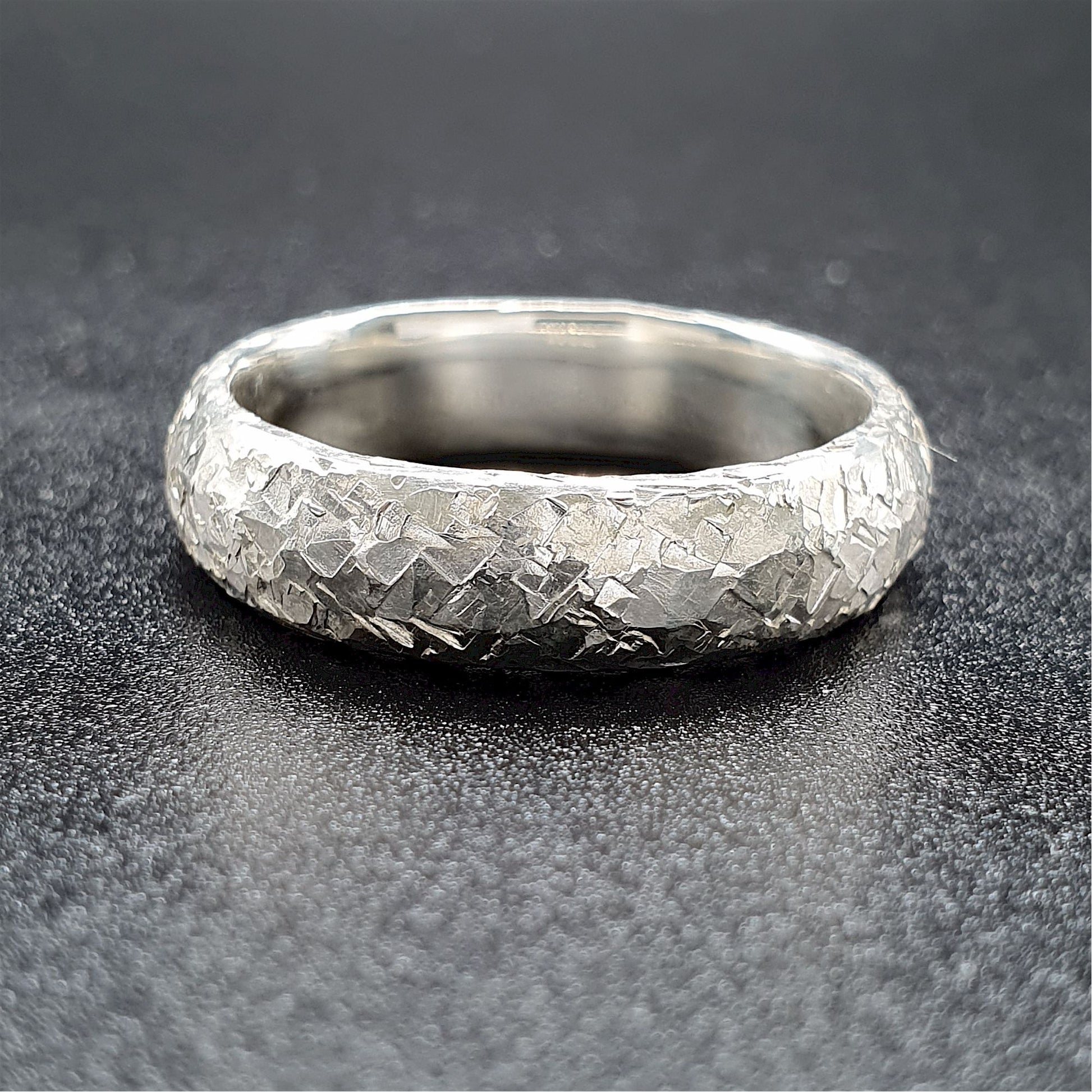 Wedding ring, broad white gold Fire hammered design Designer Wedding Rings Wedding Ring