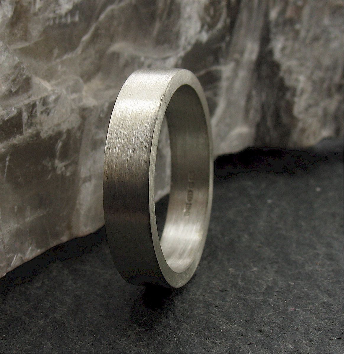 Mens thin silver on sale ring