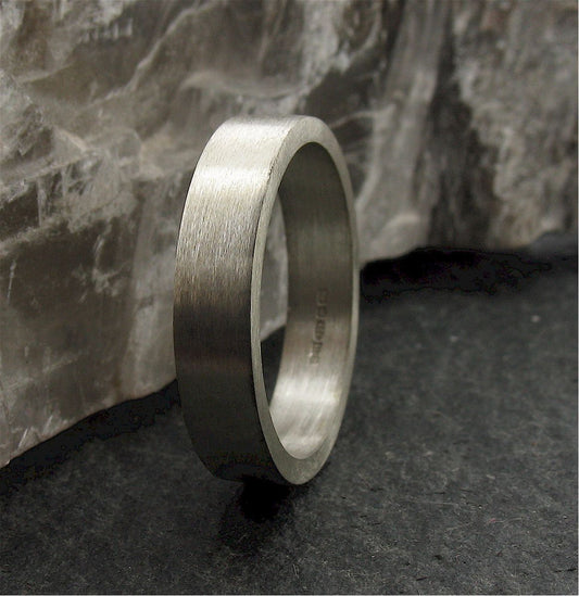 Silver flat thin wedding ring - Cumbrian Designs
