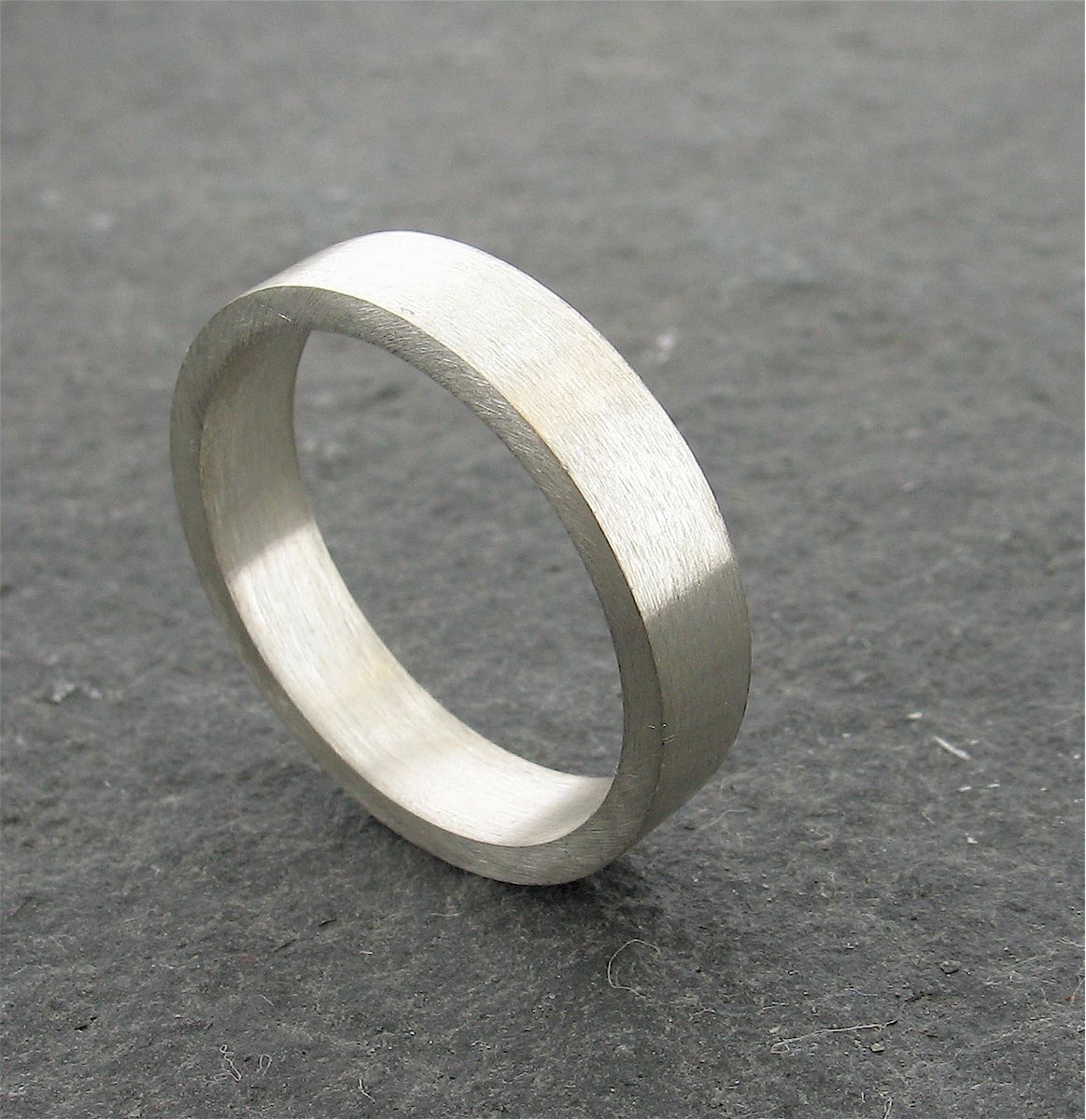 Silver flat thin wedding ring - Cumbrian Designs