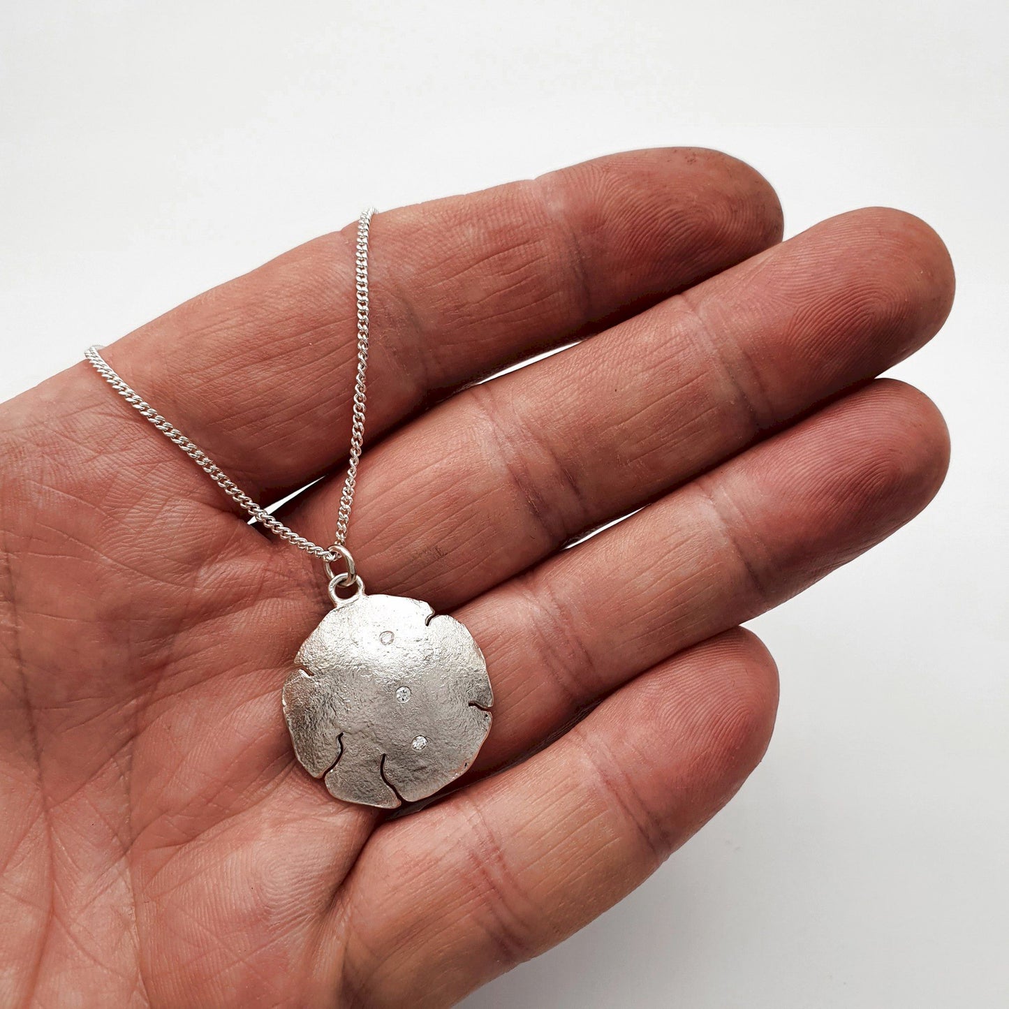 CDiamond silver and gold pendant, Fracture three stone design Pendants Pendant