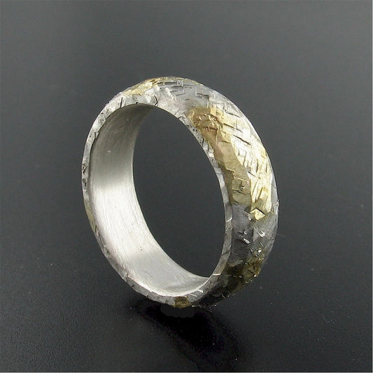 Silver Morning View court wedding ring with rustic hammered surface. Original design 5mm handmade band Designer Wedding Rings CumbrianDesigns