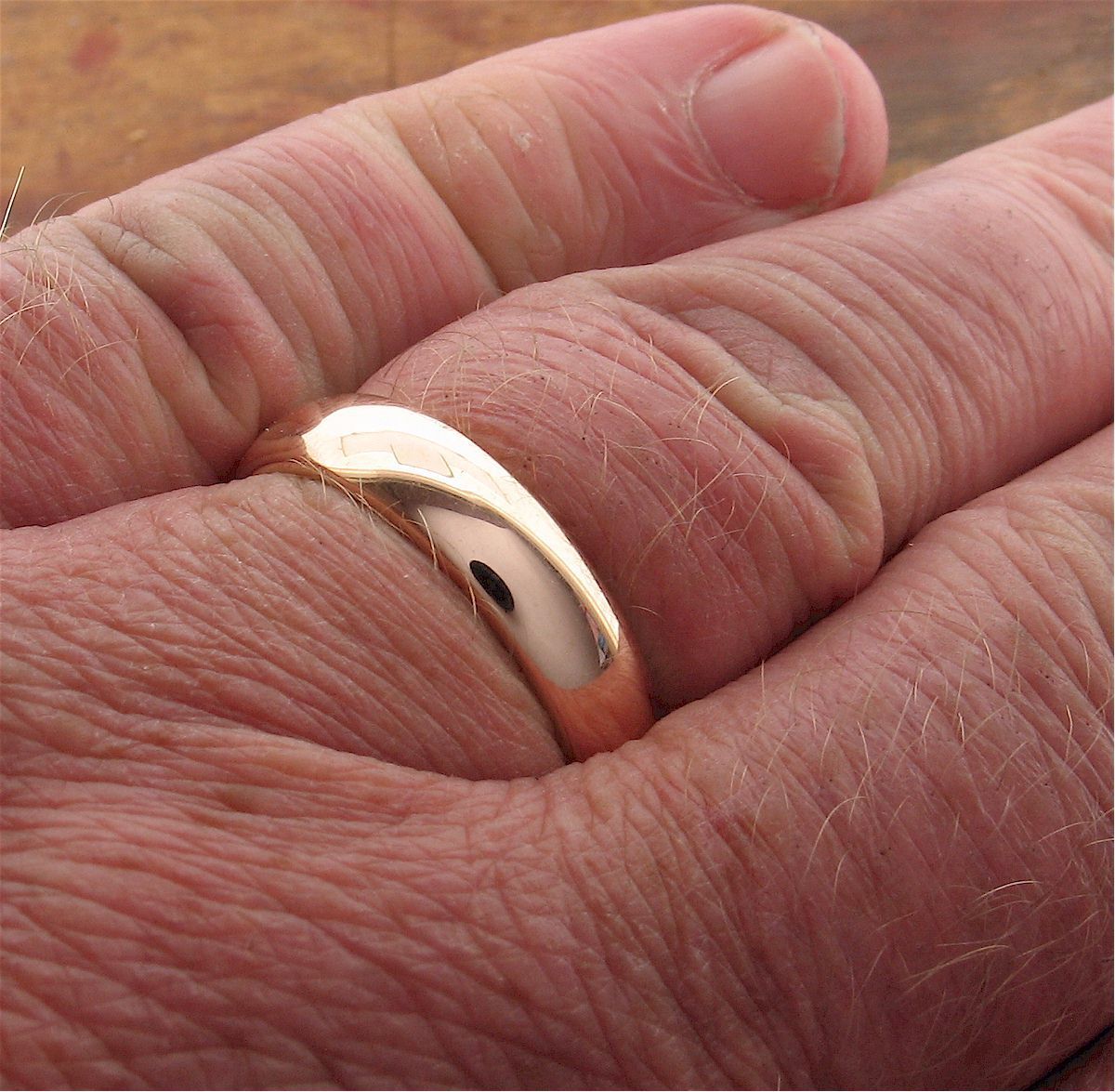 Rose gold court broad wedding ring. - Cumbrian Designs
